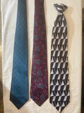 Vintage 90s Mens Silk Ties Lot of 3 Stafford